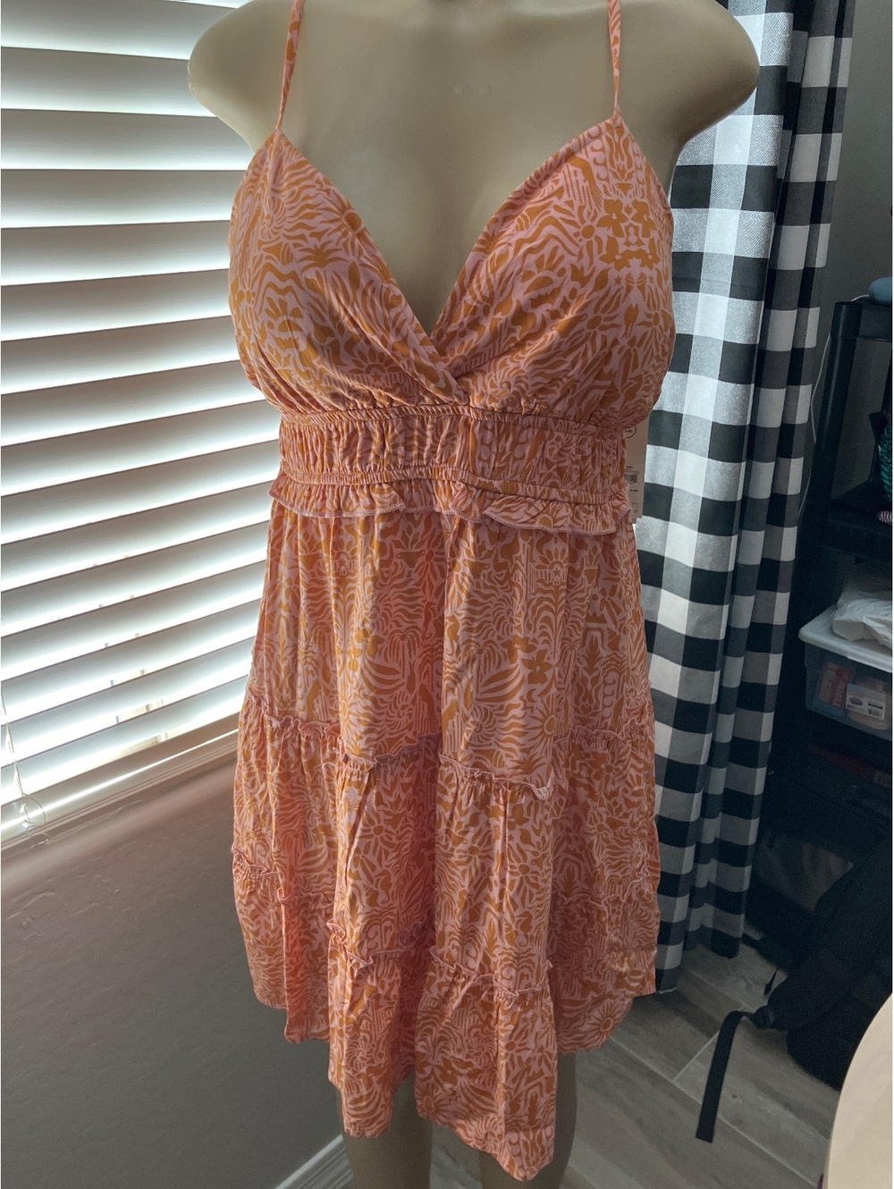 No Boundaries Coral Whisper Tiered Dress XL (16-18)